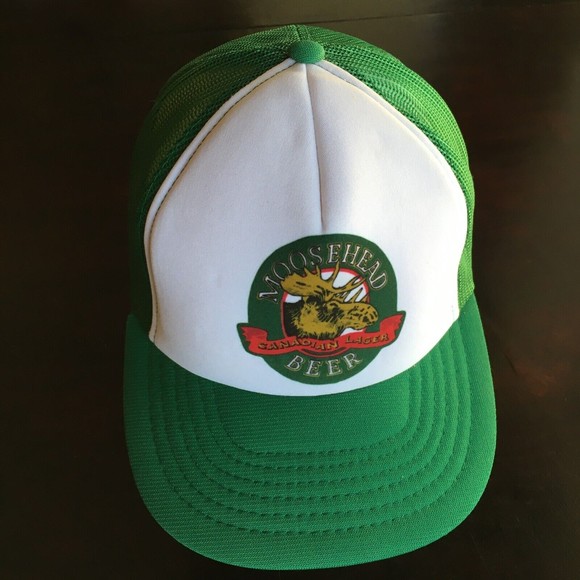 NEW Vintage 1980's Moosehead Beer Green White Trucker Hat Cap Polyfoam Snapback - Picture 7 of 13